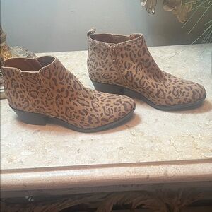 Lucky Brand Brown Leopard Ankle Booties